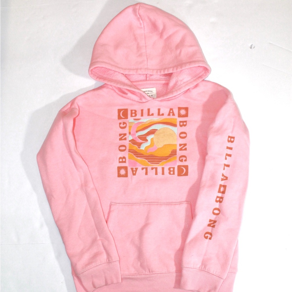 Billabong Girls Pink Graphic Hoodie Sweater